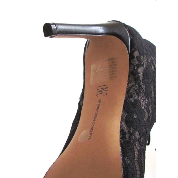 Women's Designer I N C Black Lace Pointy Toe Silletto Heel Ankle Boots 8.5 M - Picture 11 of 15